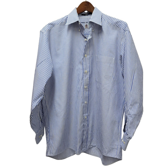 Tommy Hilfiger Men's Button Down Long-Sleeves Blue White Stripes Shirt Size XL - Picture 1 of 8